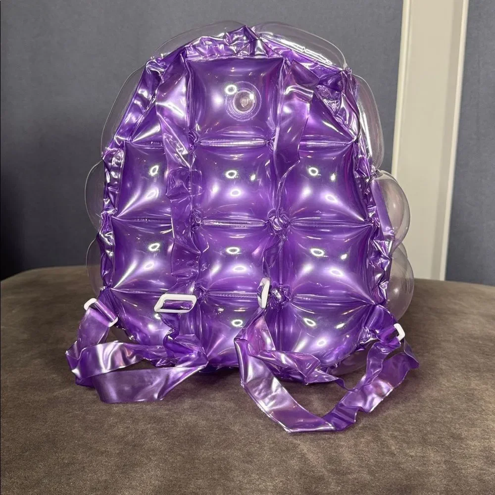 Purple Inflatable 90’s Retro Bubble BackPack Foam Ball One Size VINTAGE
